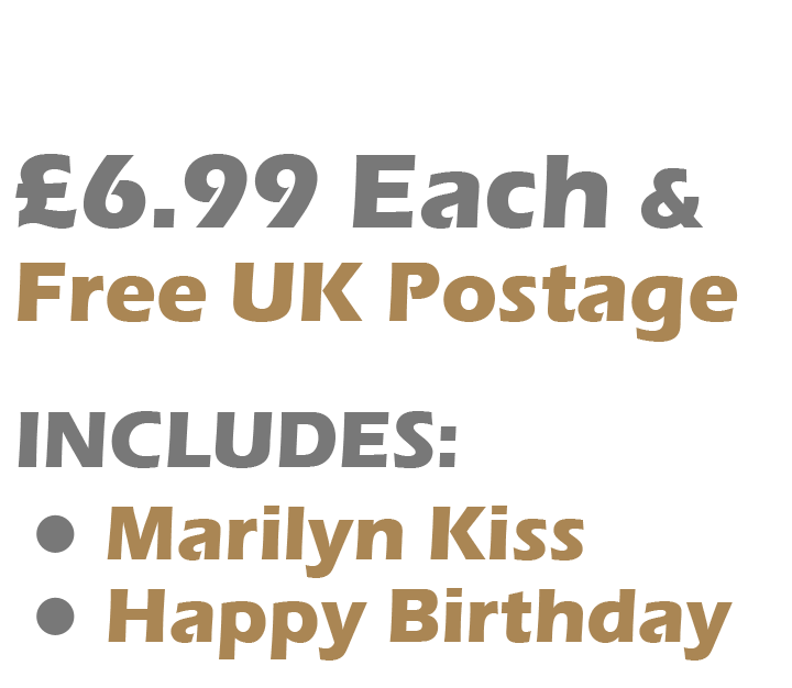 Marilyn Monroe 2 Card Set £6.99 Includes Marilyn Kiss & Marilyn Happy Brithday Cards 